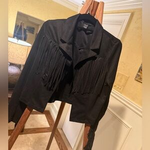 SHEIN Black Women's Fringe Blazer